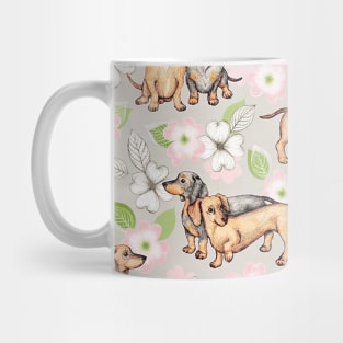 Dachshunds and Dogwood Blossoms Mug